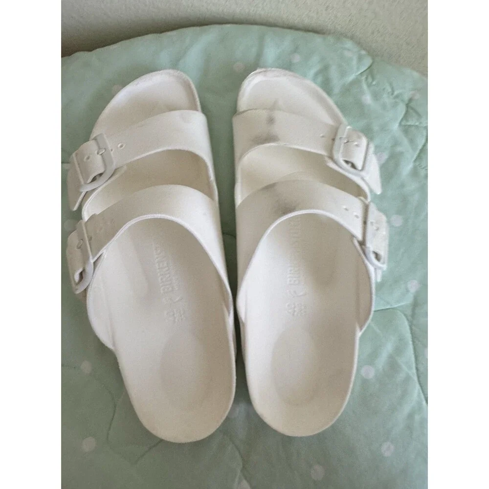 Birkenstock Arizona White EVA Slide Sandals Women's US 9 Standard Buckle Straps